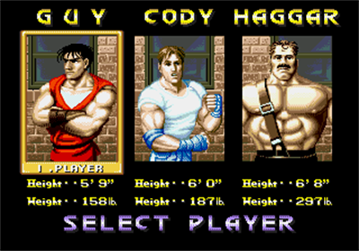 Final Fight CD - Screenshot - Game Select Image