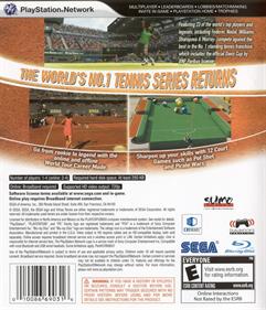 Virtua Tennis 2009 - Box - Back Image