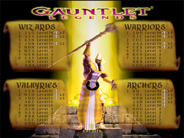 Gauntlet Legends - Screenshot - High Scores Image