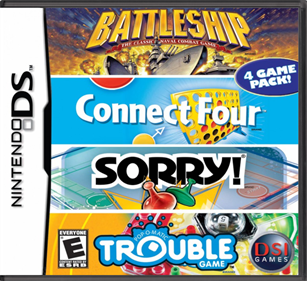 4 Game Pack!: Battleship/Connect Four/Sorry!/Trouble - Box - Front - Reconstructed Image