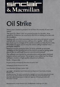 Oil Strike - Box - Back Image
