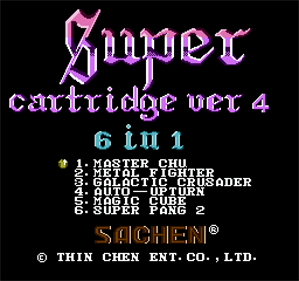 Super Cartridge Ver 4: 6 in 1 - Screenshot - Game Title Image
