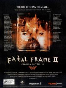 Fatal Frame II: Crimson Butterfly - Advertisement Flyer - Front Image