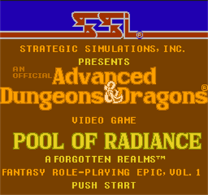 Advanced Dungeons & Dragons: Pool of Radiance - Screenshot - Game Title Image
