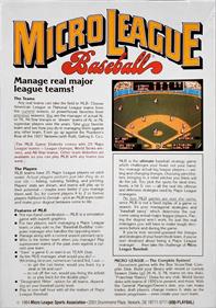 MicroLeague Baseball - Box - Back Image