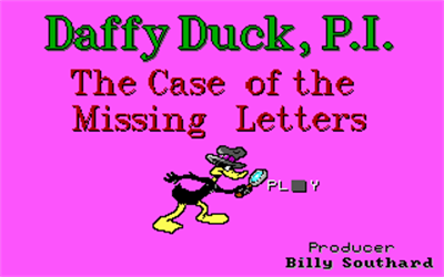 Daffy Duck, P.I.: The Case of the Missing Letters - Screenshot - Game Title Image