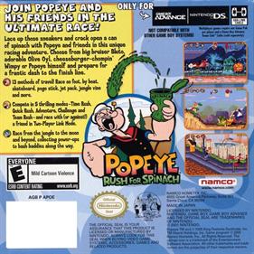Popeye: Rush for Spinach - Box - Back Image