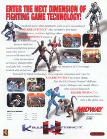 Killer Instinct - Advertisement Flyer - Back Image