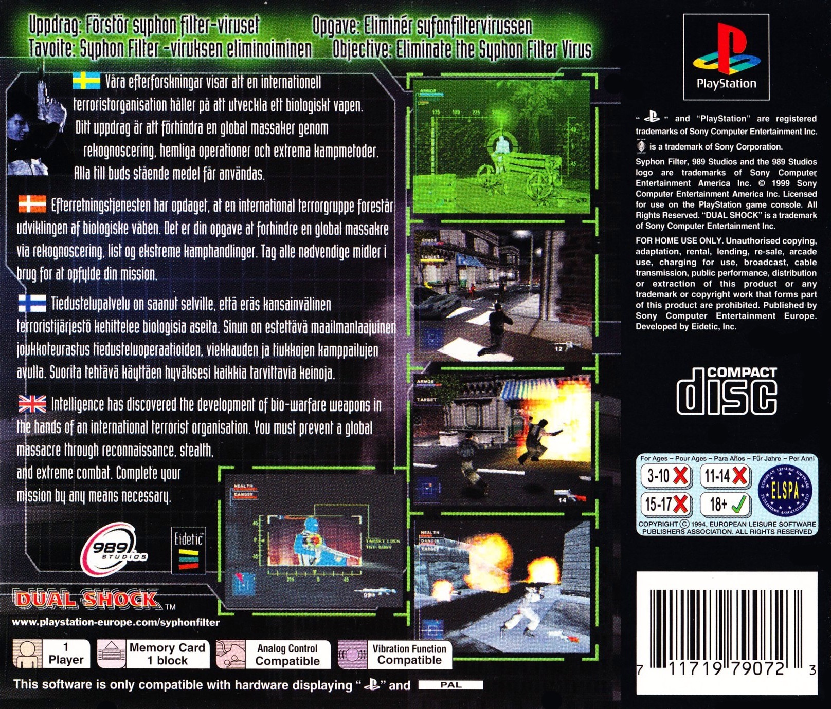 Syphon Filter - PS1, PSOne, PlayStation 1