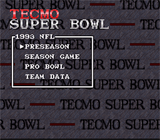 Tecmo Super Bowl - Screenshot - Game Select Image