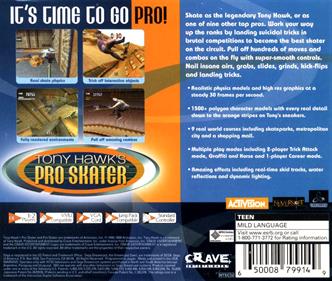 Tony Hawk's Pro Skater - Box - Back Image