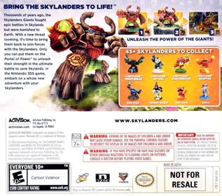 Skylanders Giants - Box - Back Image