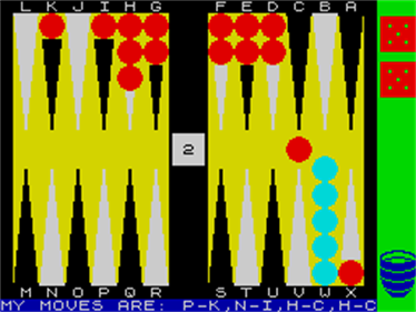 Backgammon (Psion Software/Sinclair Research) - Screenshot - Gameplay Image