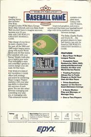The World's Greatest Baseball Game - Box - Back Image