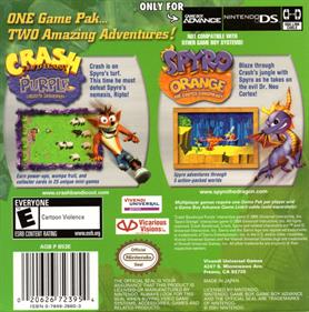 Crash & Spyro Superpack: Spyro Orange: The Cortex Conspiracy / Crash Bandicoot Purple: Ripto's Rampage - Box - Back Image