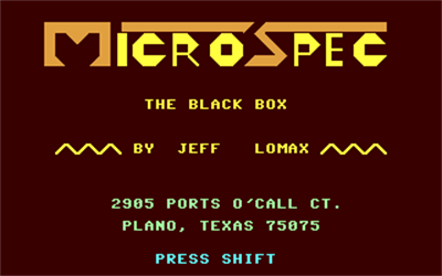 The Black Box - Screenshot - Game Title Image