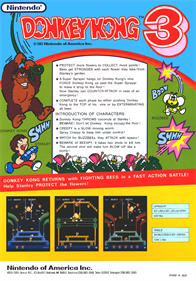 Donkey Kong 3 - Advertisement Flyer - Back Image
