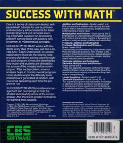 Success With Math: Addition and Subtraction - Box - Back Image