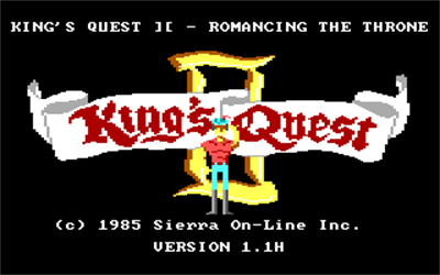 King's Quest II: Romancing the Throne (PCjr) - Screenshot - Game Title Image