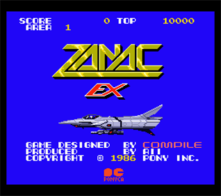Zanac Ex - Screenshot - Game Title Image