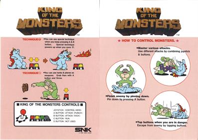 King of the Monsters - Arcade - Controls Information Image