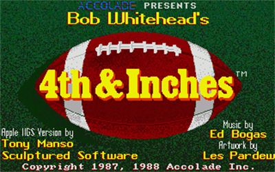 4th & Inches - Screenshot - Game Title Image