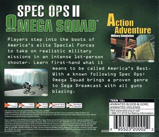 Spec Ops II: Omega Squad - Box - Back Image