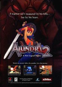 Alundra 2: A New Legend Begins - Advertisement Flyer - Front Image