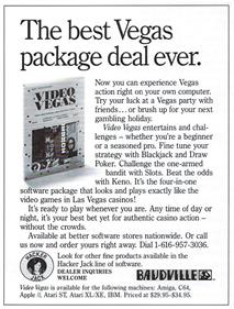 Video Vegas - Advertisement Flyer - Front Image