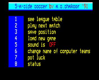 5-A-Side Soccer - Screenshot - Game Select Image
