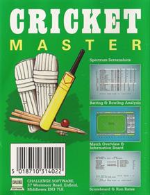 Cricket Master - Box - Back Image