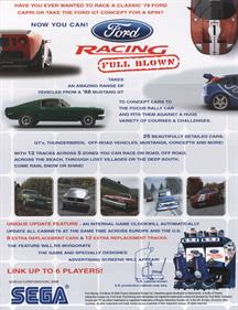 Ford Racing: Full Blown - Advertisement Flyer - Back Image