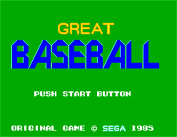 Great Baseball (1985 Version) - Screenshot - Game Title Image