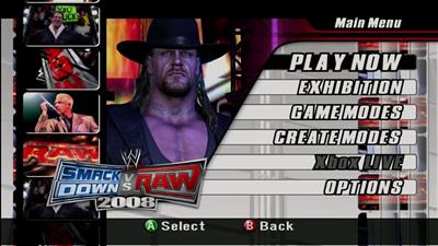 WWE SmackDown vs. Raw 2008 - Screenshot - Game Select Image