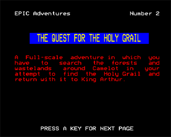 The Quest for the Holy Grail - Screenshot - Game Title Image