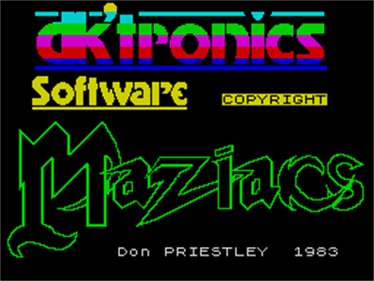 Maziacs - Screenshot - Game Title Image