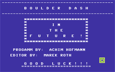 Boulder Dash in the Future - Screenshot - Game Title Image