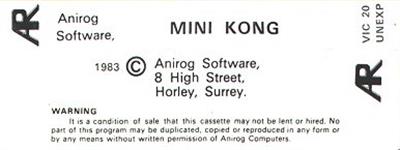Mini Kong - Box - Back Image