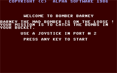 Bomber Barney - Screenshot - Game Title Image