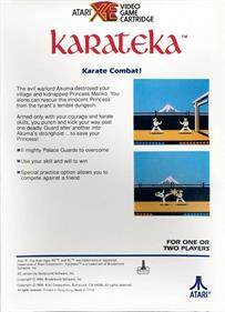 Karateka - Box - Back Image