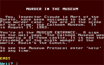 Murder in the Museum (1987) - Screenshot - Gameplay Image