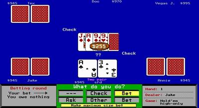 Amarillo Slim Dealer's Choice - Screenshot - Gameplay Image