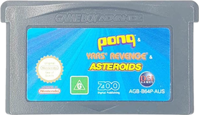 Pong / Asteroids / Yars' Revenge - Cart - Front Image