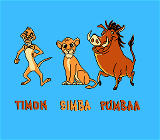 The Lion King III: Timon & Pumbaa - Screenshot - Game Select Image