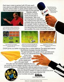 John Madden Football '92 - Advertisement Flyer - Back Image