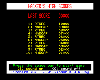 The Hacker - Screenshot - High Scores Image