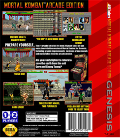 Mortal Kombat Arcade Edition - Fanart - Box - Back Image