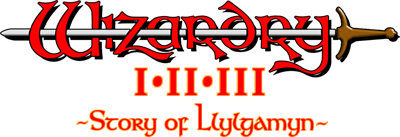 Wizardry I-II-III: Story of Llylgamyn - Clear Logo Image