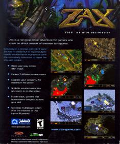 Zax: The Alien Hunter - Box - Back Image
