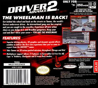 Driver 2 Advance - Box - Back Image